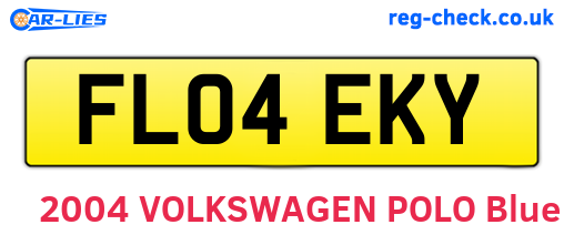 FL04EKY are the vehicle registration plates.