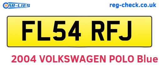 FL54RFJ are the vehicle registration plates.