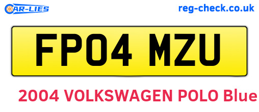 FP04MZU are the vehicle registration plates.