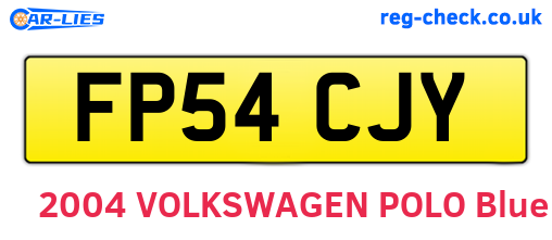 FP54CJY are the vehicle registration plates.