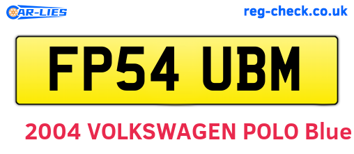 FP54UBM are the vehicle registration plates.