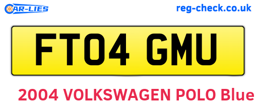 FT04GMU are the vehicle registration plates.