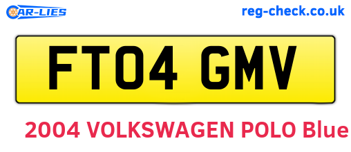 FT04GMV are the vehicle registration plates.