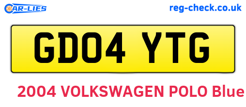 GD04YTG are the vehicle registration plates.