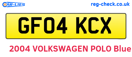 GF04KCX are the vehicle registration plates.