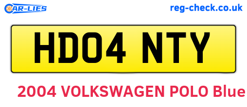 HD04NTY are the vehicle registration plates.