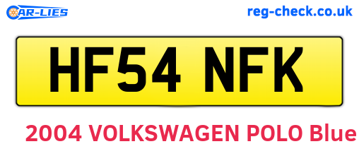 HF54NFK are the vehicle registration plates.