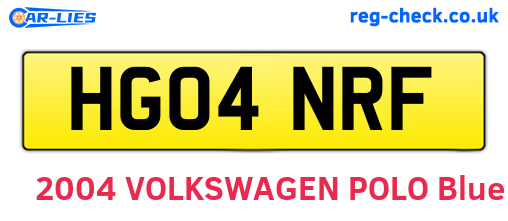 HG04NRF are the vehicle registration plates.