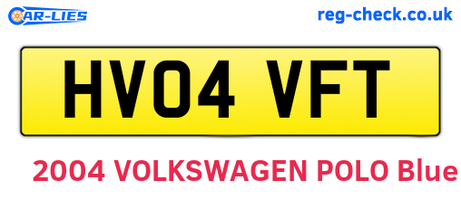HV04VFT are the vehicle registration plates.