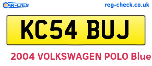 KC54BUJ are the vehicle registration plates.