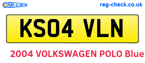 KS04VLN are the vehicle registration plates.