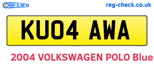 KU04AWA are the vehicle registration plates.