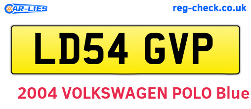 LD54GVP are the vehicle registration plates.