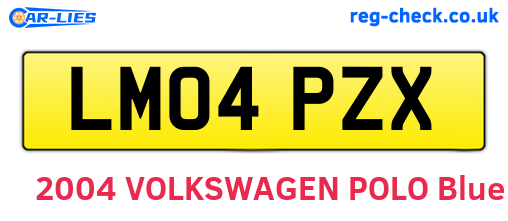 LM04PZX are the vehicle registration plates.