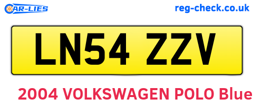 LN54ZZV are the vehicle registration plates.