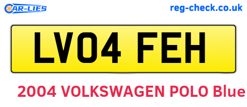 LV04FEH are the vehicle registration plates.
