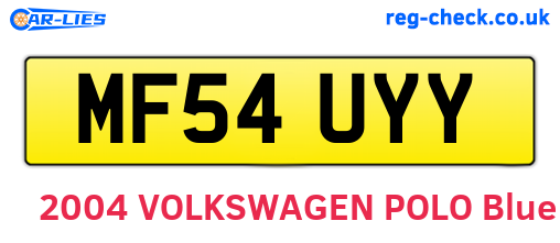 MF54UYY are the vehicle registration plates.