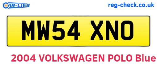 MW54XNO are the vehicle registration plates.