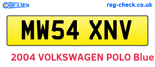 MW54XNV are the vehicle registration plates.