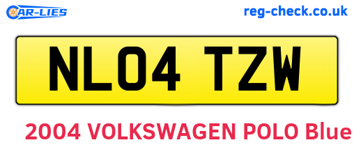 NL04TZW are the vehicle registration plates.