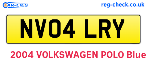 NV04LRY are the vehicle registration plates.