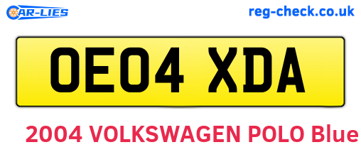 OE04XDA are the vehicle registration plates.