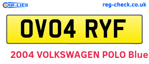 OV04RYF are the vehicle registration plates.