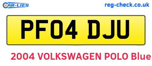 PF04DJU are the vehicle registration plates.