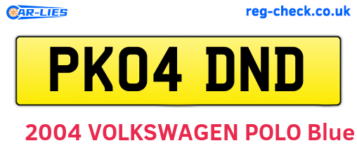 PK04DND are the vehicle registration plates.