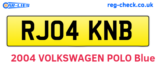 RJ04KNB are the vehicle registration plates.