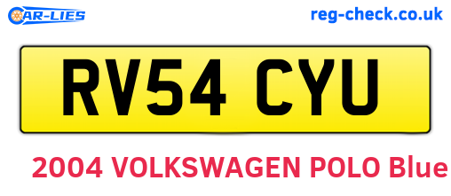 RV54CYU are the vehicle registration plates.
