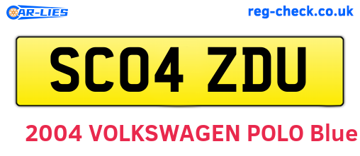 SC04ZDU are the vehicle registration plates.