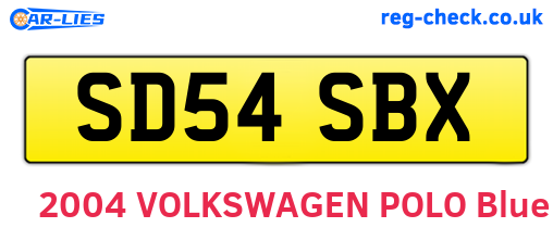 SD54SBX are the vehicle registration plates.