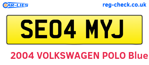 SE04MYJ are the vehicle registration plates.