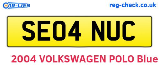 SE04NUC are the vehicle registration plates.
