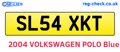 SL54XKT are the vehicle registration plates.