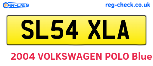 SL54XLA are the vehicle registration plates.