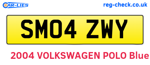 SM04ZWY are the vehicle registration plates.