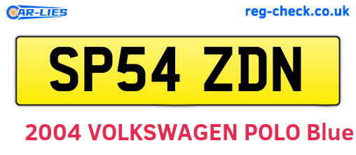 SP54ZDN are the vehicle registration plates.