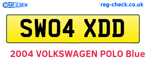 SW04XDD are the vehicle registration plates.