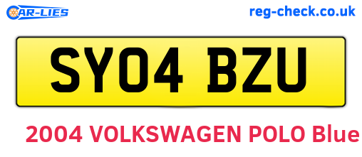 SY04BZU are the vehicle registration plates.
