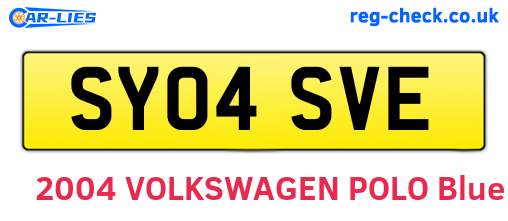 SY04SVE are the vehicle registration plates.