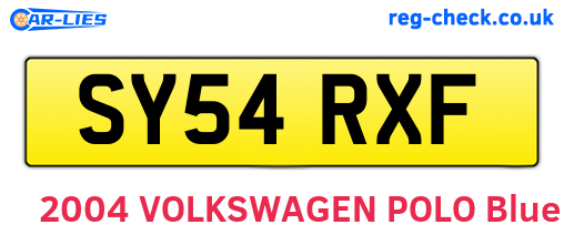 SY54RXF are the vehicle registration plates.
