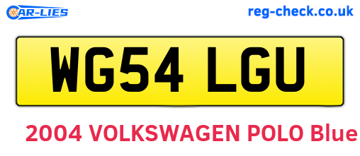 WG54LGU are the vehicle registration plates.