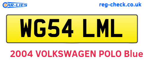 WG54LML are the vehicle registration plates.