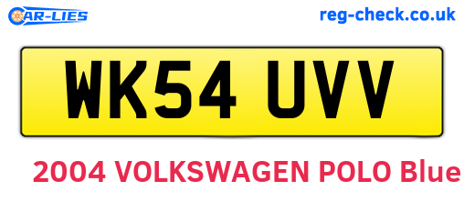WK54UVV are the vehicle registration plates.