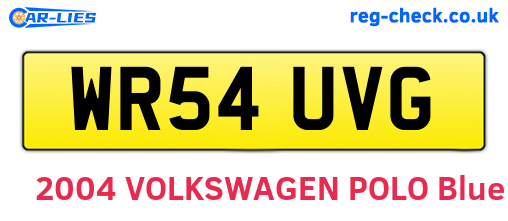 WR54UVG are the vehicle registration plates.
