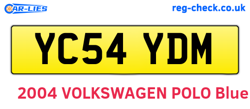 YC54YDM are the vehicle registration plates.