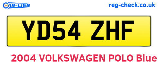 YD54ZHF are the vehicle registration plates.