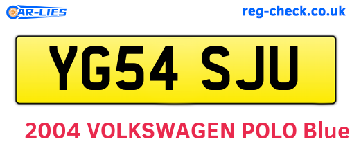 YG54SJU are the vehicle registration plates.